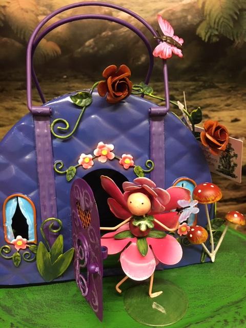 Metal fairy handbag house