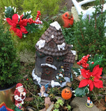Poinsettia fairy garden