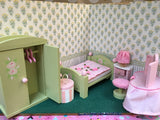 dolls house wooden bedroom