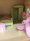 dolls house wooden bedroom 16 pieces