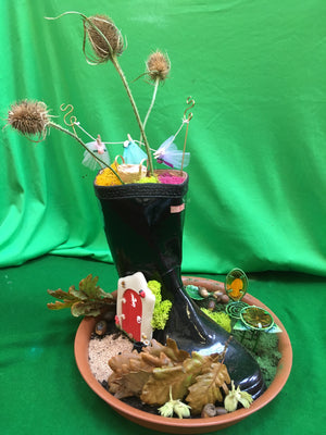 How to up-cycle an old welly into a fairy garden