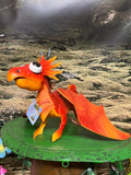 Orange dragon ornament