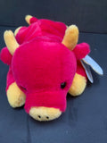 Beanie baby bull pink with yellow snout and feet