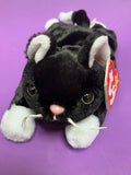 Beanie baby black and white cat