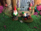 Gnomes outside fairy house