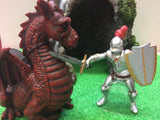 Plastic knight battles dragon
