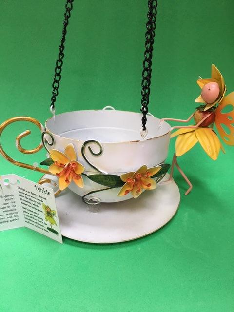 Daffodil fairy hanging teacup