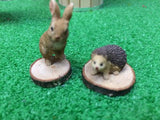 Miniature rabbit and hedgehog set
