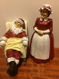 Santa Claus and Mrs Claus ceramic figures