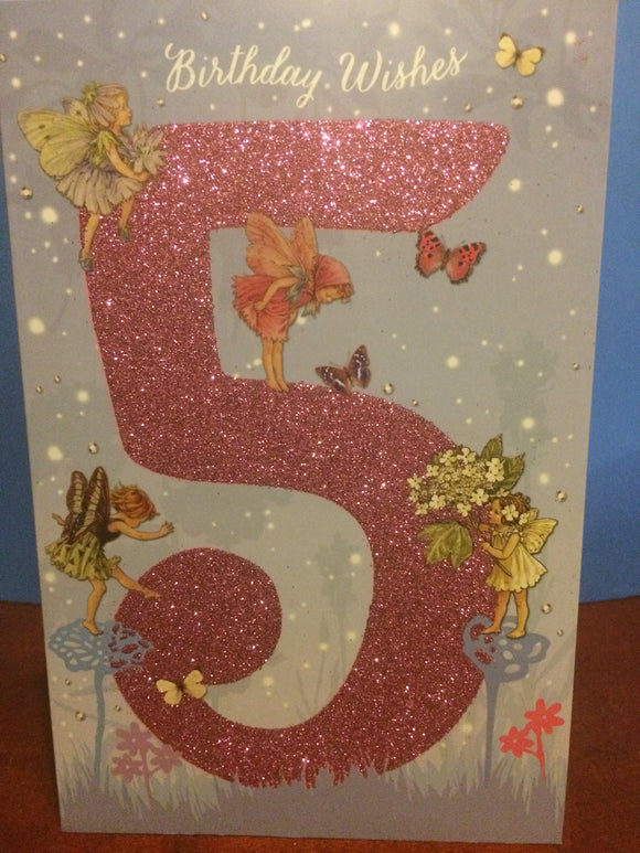 age 5 sparkly card