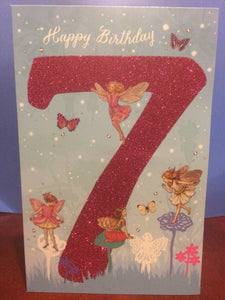 age 7 sparkly card