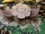 Wooden flower table with chairs