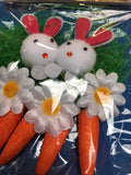 Easter bunnies and carrots set