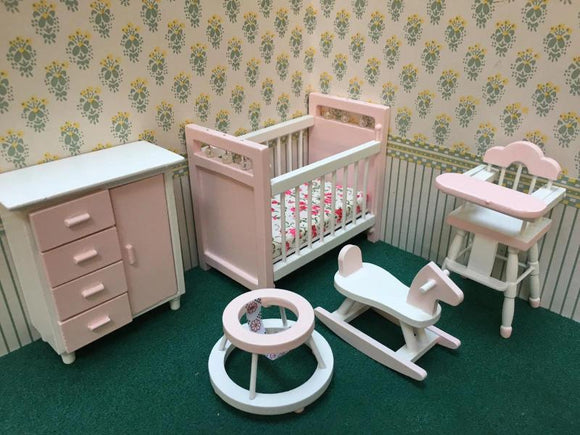 Dolls house nursery set