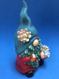 Ceramic gnome with flowers