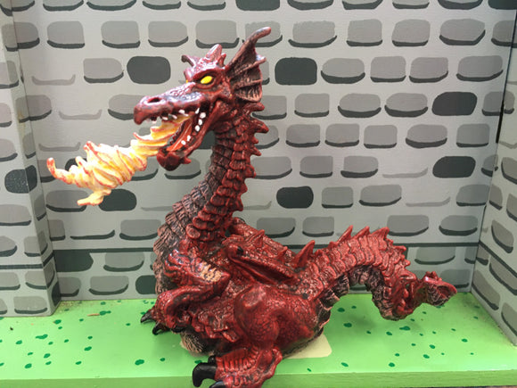 Red fire-breathing dragon
